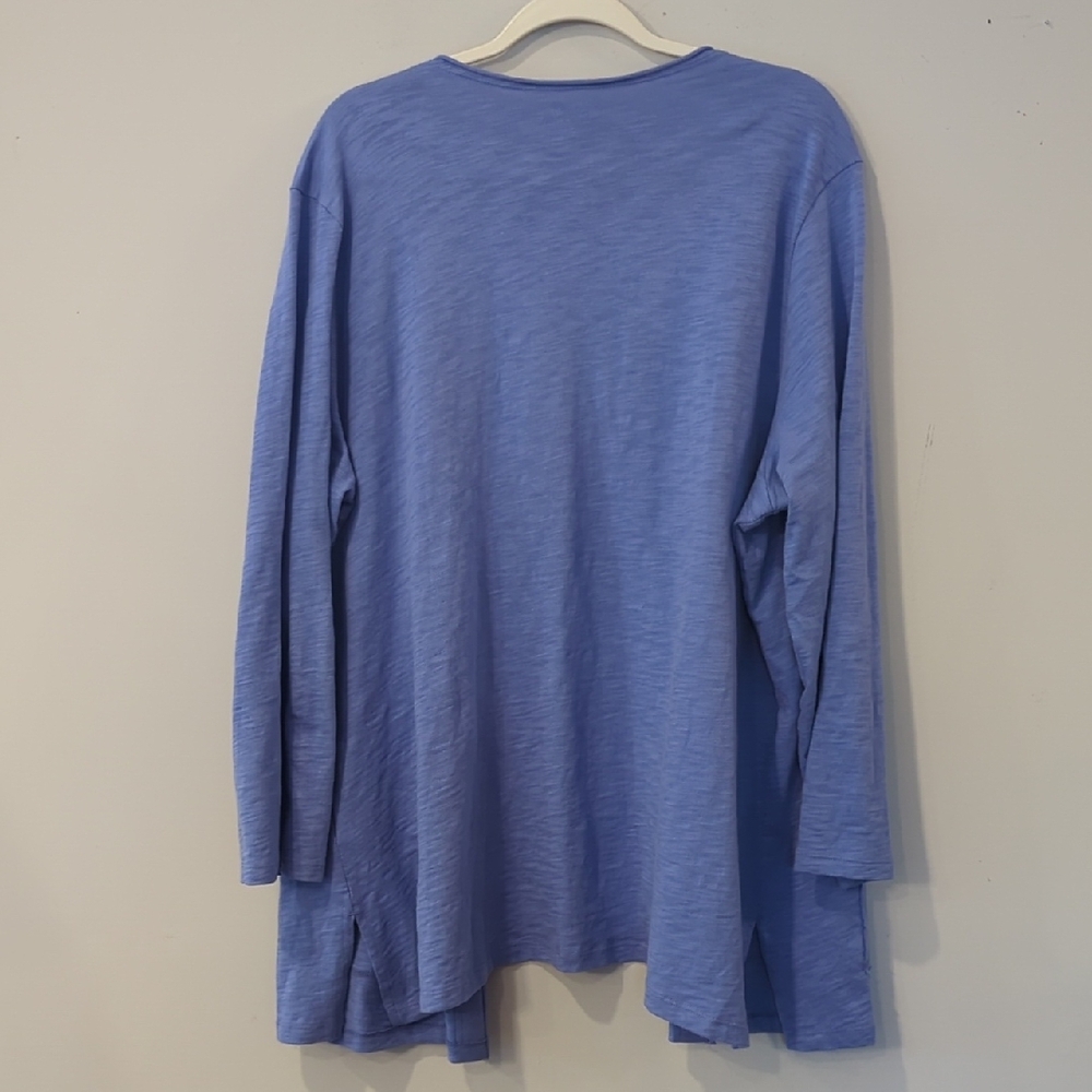 Open Front Cardigan Long Pockets Cornflower Blue size XXL - Picture 5 of 7